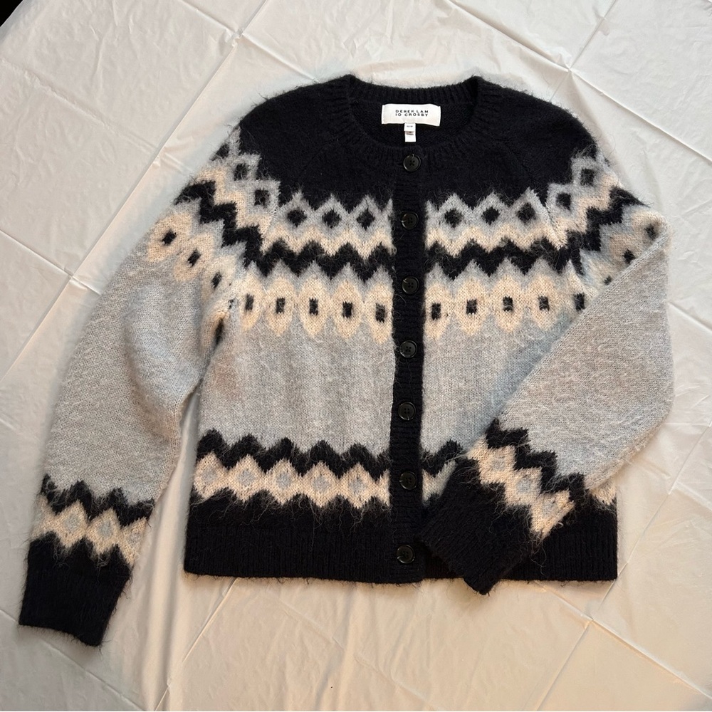 Derek Lam 10 Crosby Elani Fair Isle Cardigan
